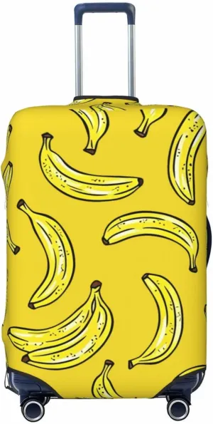 Travel Luggage Cover Suitcase Elastic Washable Stretch Tropical Fruit Banana Yellow Suitcase Protector Bag,Anti-Scratch Dust-Proof Double-Sided Baggage Covers For Wheeled Suitcase Kid Adult