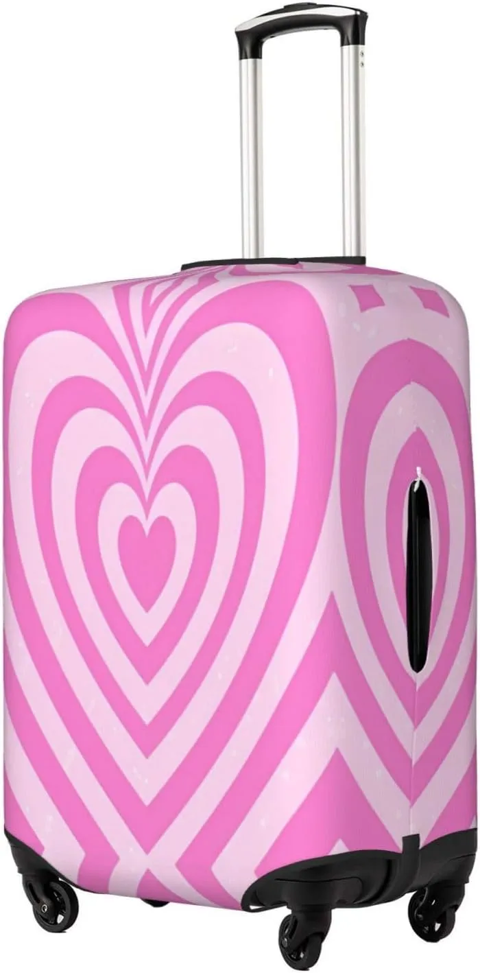 Travel Luggage Cover Suitcase Elastic Washable Sweet Love Heart Suitcase Protector Bag,Spandex Double-Sided Baggage Covers For Kid Adult,Medium