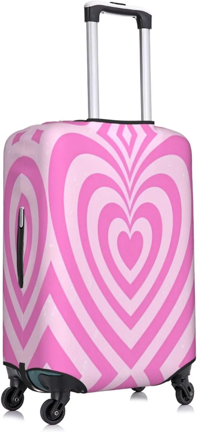 Travel Luggage Cover Suitcase Elastic Washable Sweet Love Heart Suitcase Protector Bag,Spandex Double-Sided Baggage Covers For Kid Adult,Medium