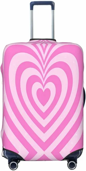 Travel Luggage Cover Suitcase Elastic Washable Sweet Love Heart Suitcase Protector Bag,Spandex Double-Sided Baggage Covers For Kid Adult,Medium