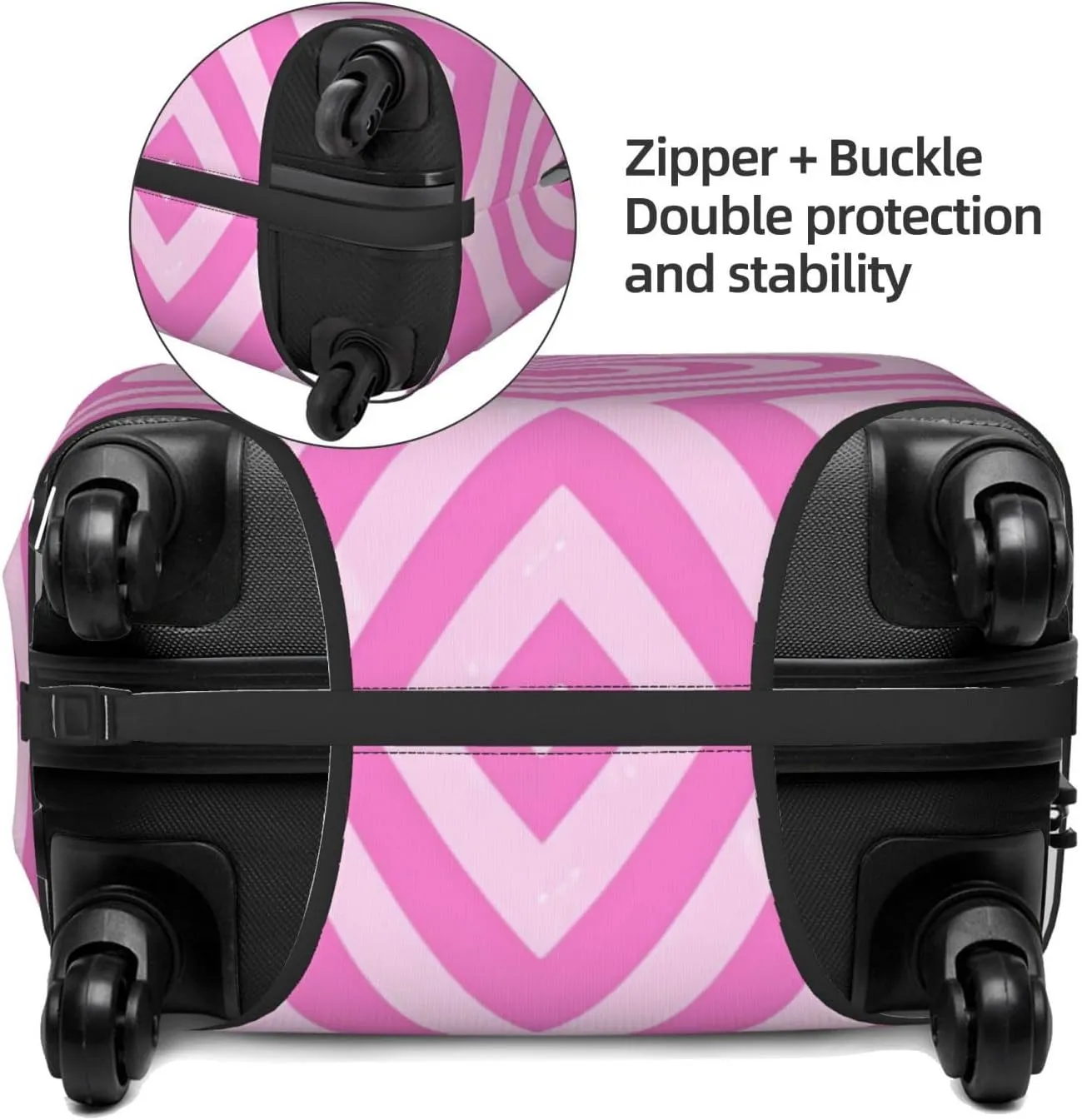 Travel Luggage Cover Suitcase Elastic Washable Sweet Love Heart Suitcase Protector Bag,Spandex Double-Sided Baggage Covers For Kid Adult,Medium