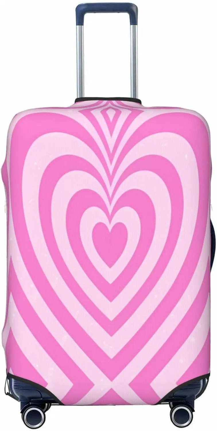 Travel Luggage Cover Suitcase Elastic Washable Sweet Love Heart Suitcase Protector Bag,Spandex Double-Sided Baggage Covers For Kid Adult,Medium