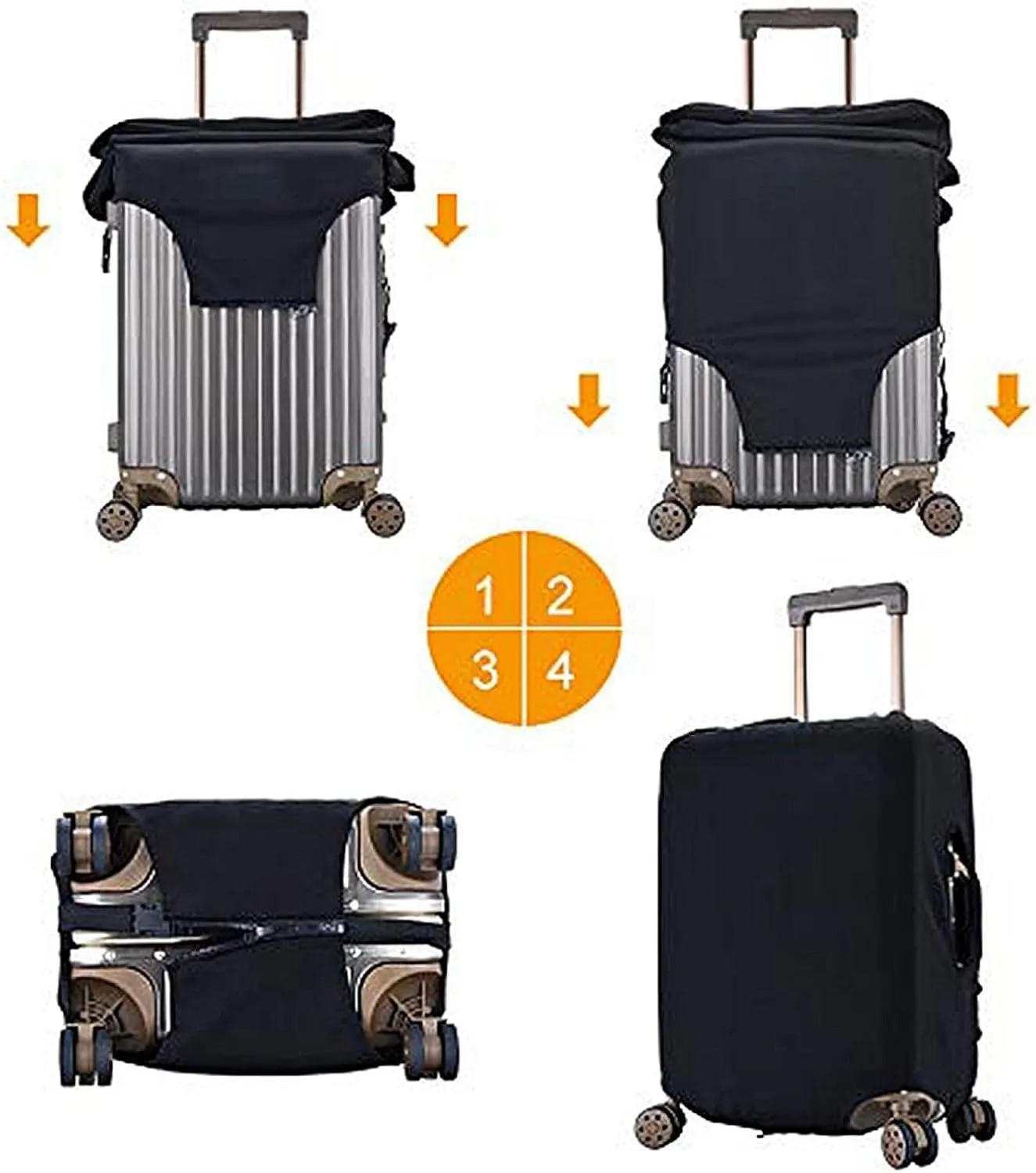 Travel Luggage Cover Suitcase Protector, Tropical Beach Palm Tree Washable Elastic Suitcase Baggage Cover Anti-scratch Double-sided with Zipper Closure for Wheeled Suitcase Fits 18-21 Inch Luggage