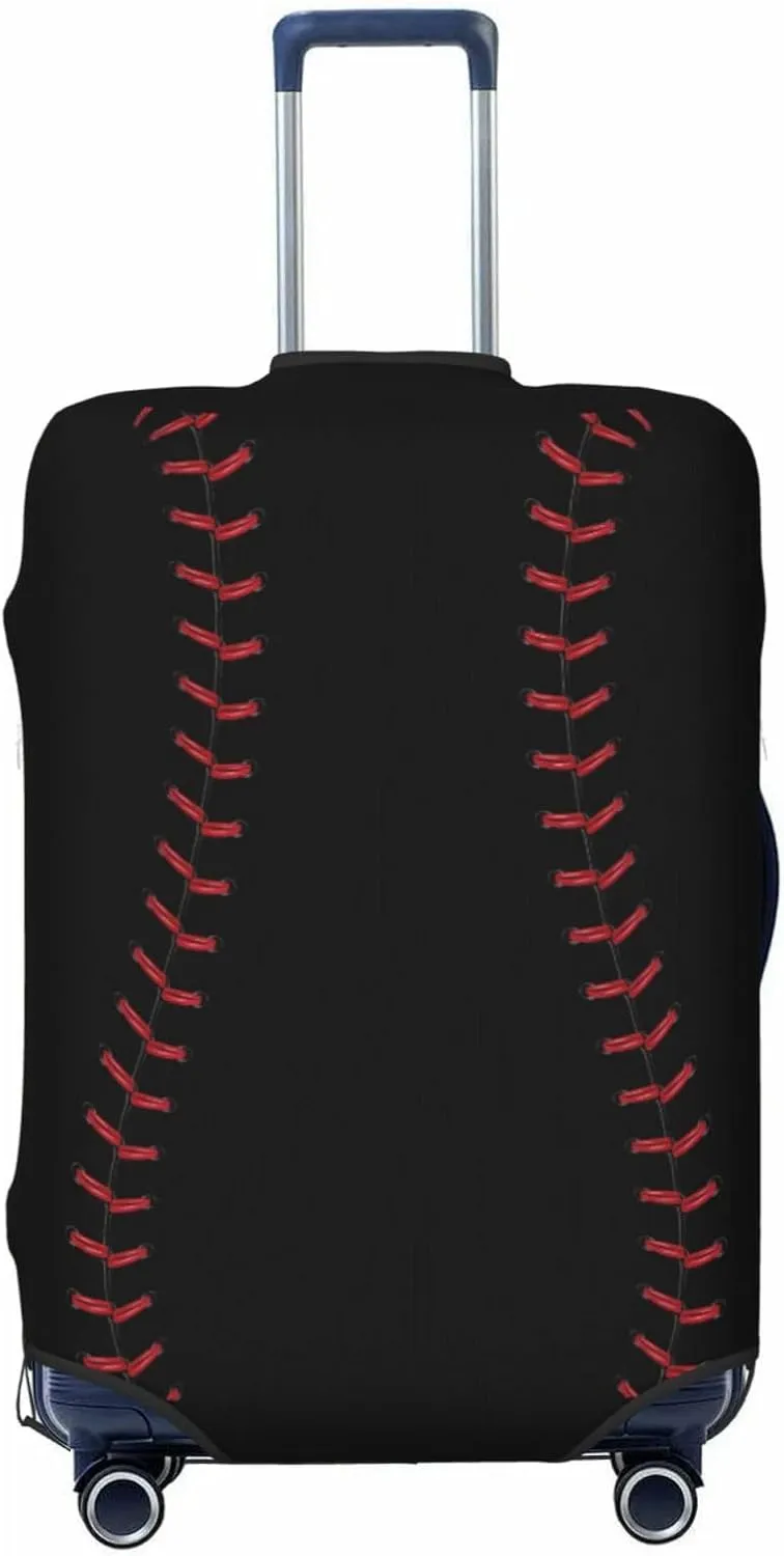 Travel Luggage Cover Suitcase Stretch Washable Baseball Laces Sport Black Suitcase Protector Bag,Spandex Double-Sided Baggage Covers,X-Large