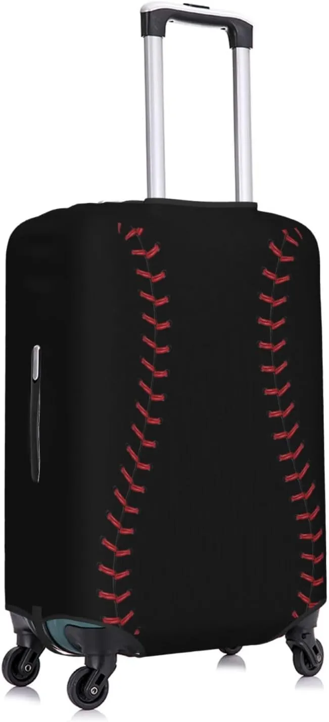 Travel Luggage Cover Suitcase Stretch Washable Baseball Laces Sport Black Suitcase Protector Bag,Spandex Double-Sided Baggage Covers,X-Large