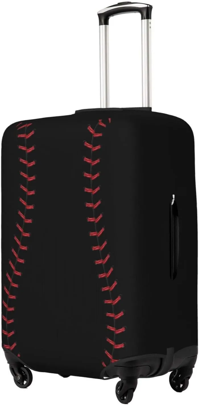 Travel Luggage Cover Suitcase Stretch Washable Baseball Laces Sport Black Suitcase Protector Bag,Spandex Double-Sided Baggage Covers,X-Large