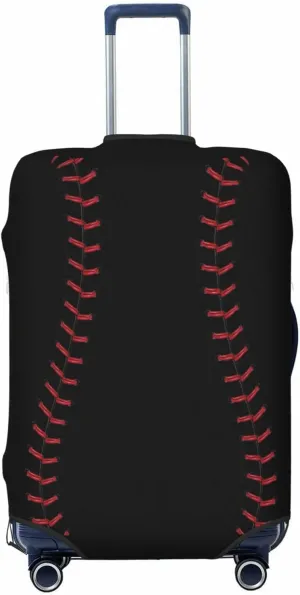 Travel Luggage Cover Suitcase Stretch Washable Baseball Laces Sport Black Suitcase Protector Bag,Spandex Double-Sided Baggage Covers,X-Large
