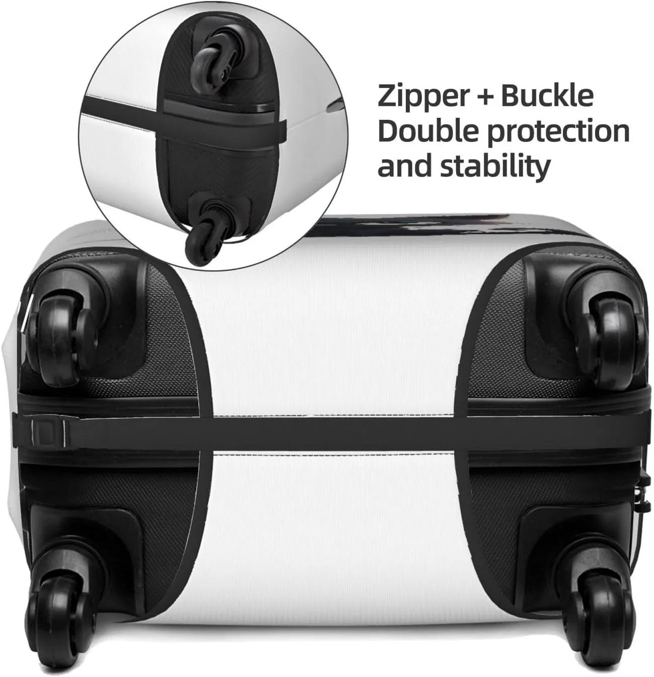 Travel Luggage Cover Suitcase Stretch Washable Black Cat Suitcase Protector Bag,Spandex With Zipper Closure Baggage Covers For Kid Adult,Medium