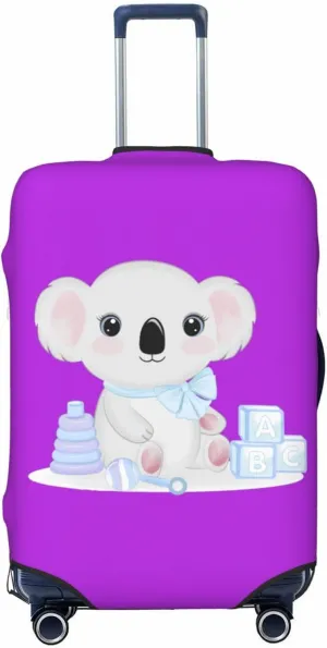 Travel Luggage Cover Suitcase Stretch Washable Cute Baby Koala Puple Suitcase Protector Bag,Anti-Scratch Double-Sided Baggage Covers,Medium