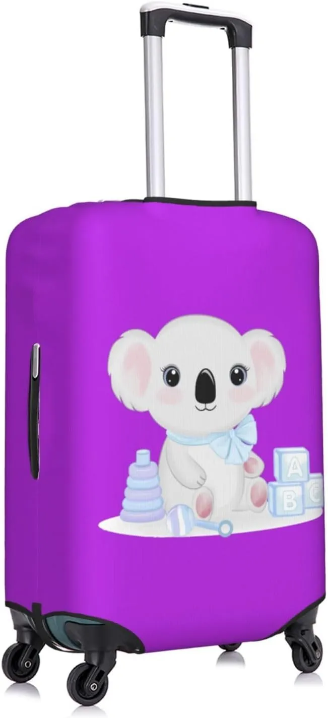 Travel Luggage Cover Suitcase Stretch Washable Cute Baby Koala Puple Suitcase Protector Bag,Anti-Scratch Double-Sided Baggage Covers,Medium