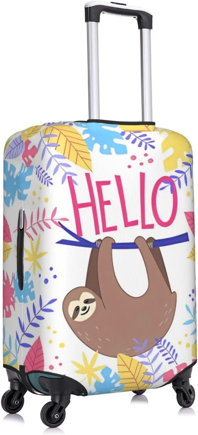 Travel Luggage Cover Suitcase Stretch Washable Cute Sloth Suitcase Protector Bag,Anti-Scratch With Zipper Closure Baggage Covers,Large