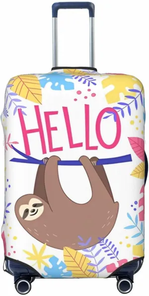 Travel Luggage Cover Suitcase Stretch Washable Cute Sloth Suitcase Protector Bag,Anti-Scratch With Zipper Closure Baggage Covers,Large