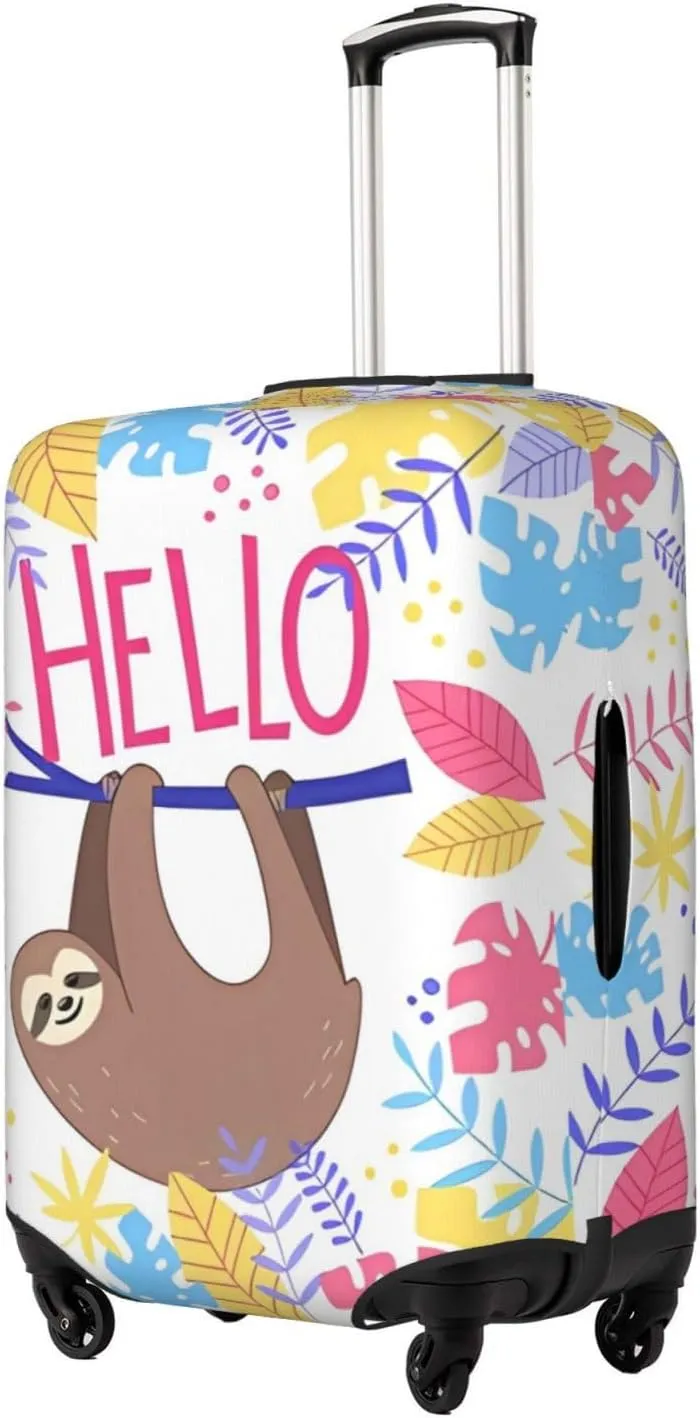 Travel Luggage Cover Suitcase Stretch Washable Cute Sloth Suitcase Protector Bag,Anti-Scratch With Zipper Closure Baggage Covers,Large