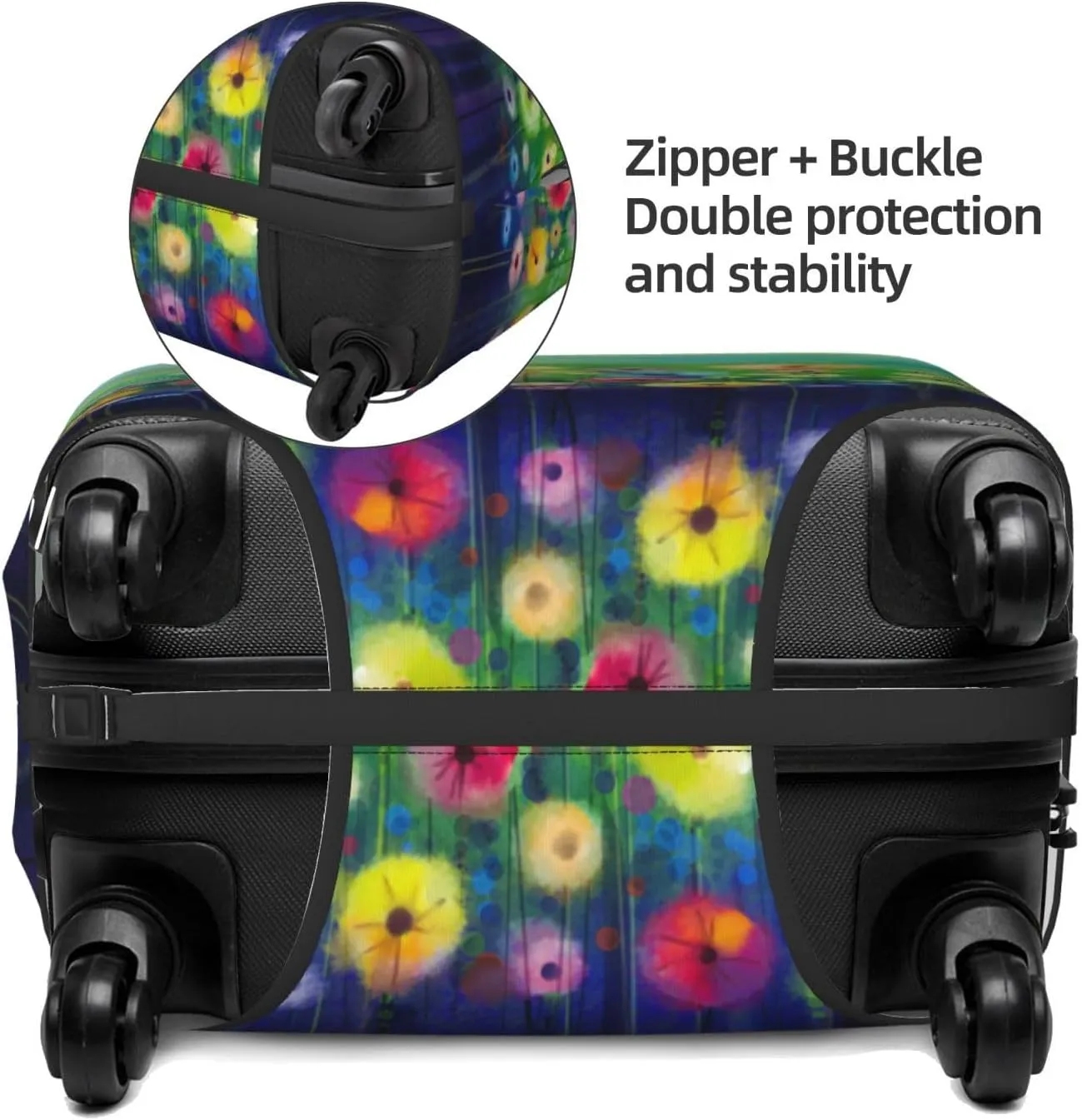 Travel Luggage Cover Suitcase Stretch Washable Flowers Blossom Suitcase Protector Bag,Dust-Proof Double-Sided Baggage Covers,Large