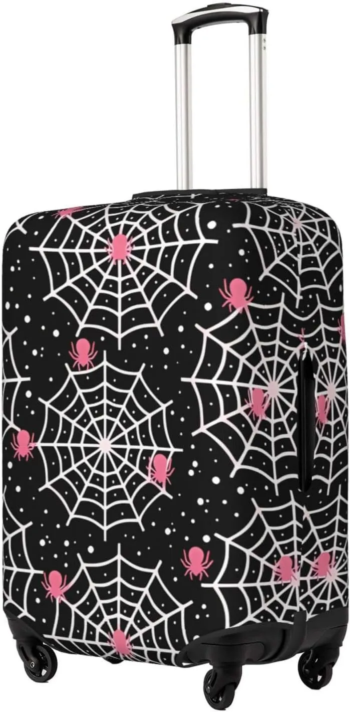 Travel Luggage Cover Suitcase Stretch Washable Halloween Spider Web Cobweb Suitcase Protector Bag,Dust-Proof Double-Sided Baggage Covers For Kid Adult,Large