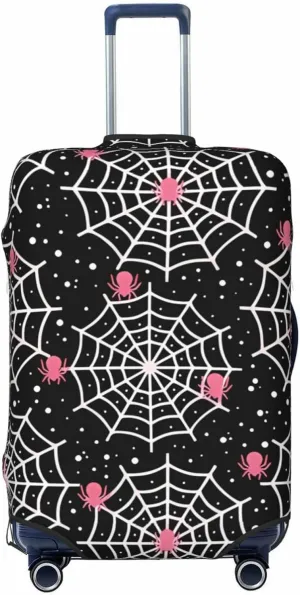 Travel Luggage Cover Suitcase Stretch Washable Halloween Spider Web Cobweb Suitcase Protector Bag,Dust-Proof Double-Sided Baggage Covers For Kid Adult,Large