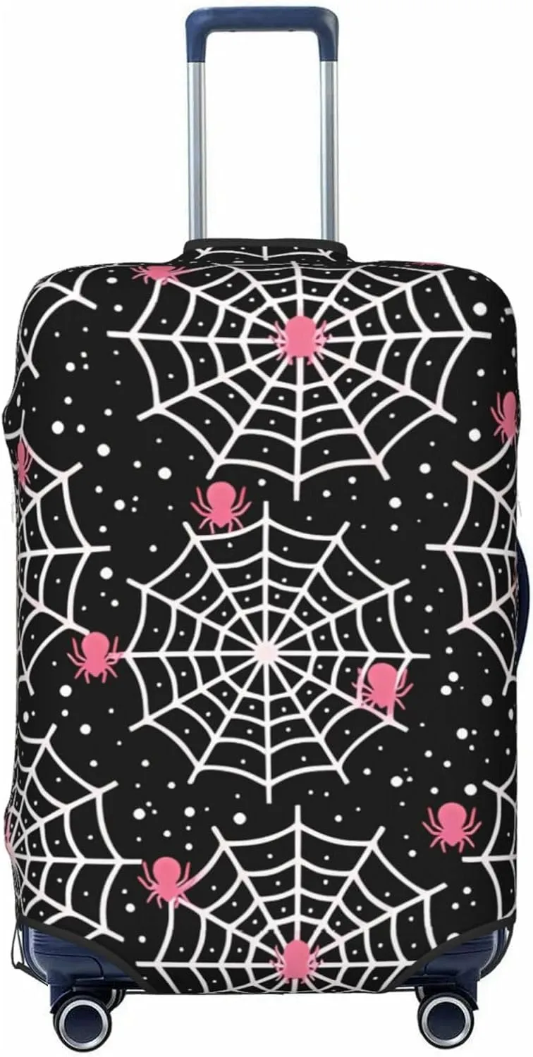Travel Luggage Cover Suitcase Stretch Washable Halloween Spider Web Cobweb Suitcase Protector Bag,Dust-Proof Double-Sided Baggage Covers For Kid Adult,Large