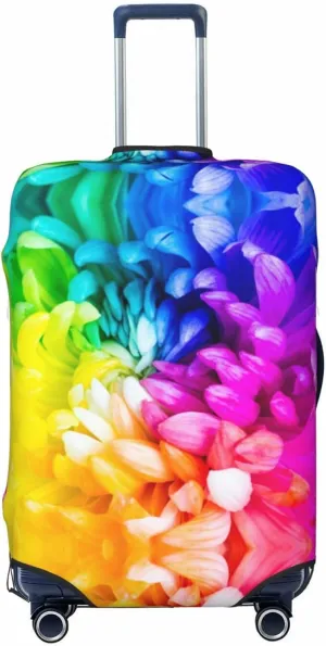 Travel Luggage Cover Suitcase Stretch Washable Rainbow Flower Suitcase Protector Bag,Dust-Proof Double-Sided Baggage Covers For Kid Adult,X-Large