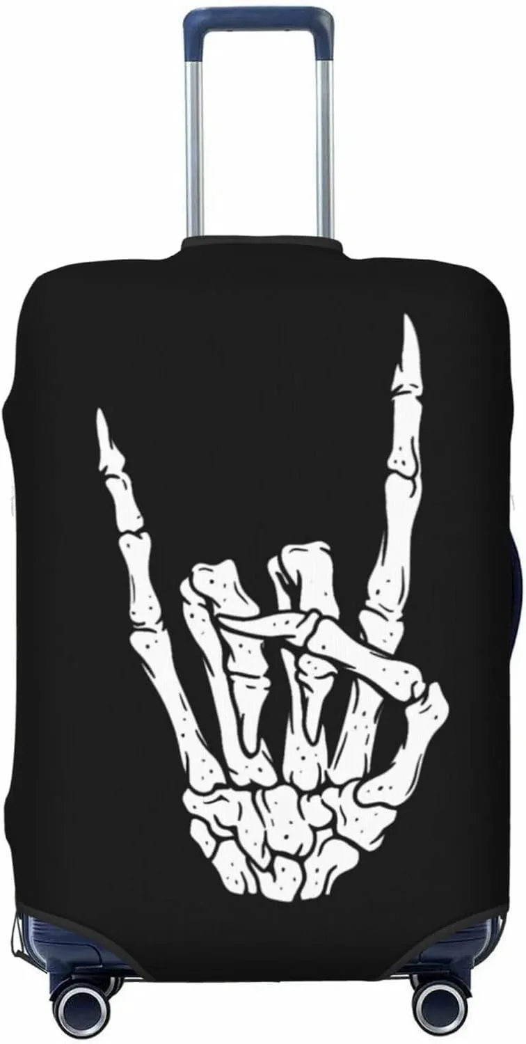 Travel Luggage Cover Suitcase Stretch Washable Skeleton Hand Suitcase Protector Bag,Anti-Scratch Double-Sided Baggage Covers,Medium