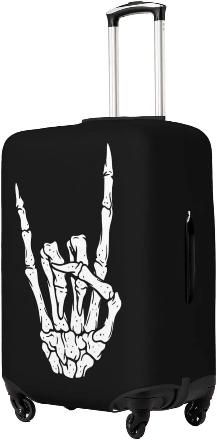 Travel Luggage Cover Suitcase Stretch Washable Skeleton Hand Suitcase Protector Bag,Anti-Scratch Double-Sided Baggage Covers,Medium
