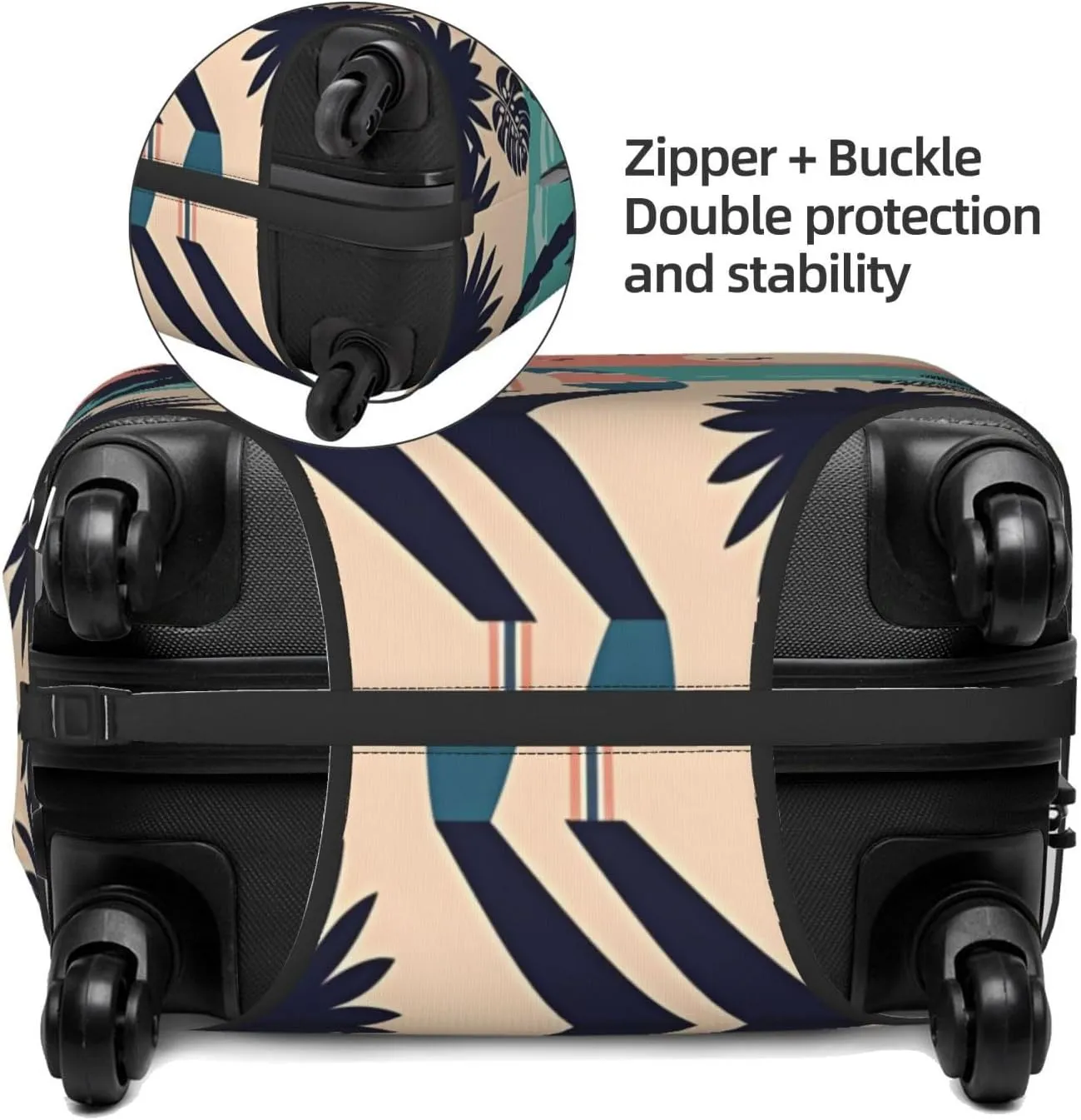 Travel Luggage Cover Suitcase Stretch Washable Surfboards In Beach Sand Suitcase Protector Bag,Spandex With Zipper Closure Baggage Covers For Kid Adult,Medium