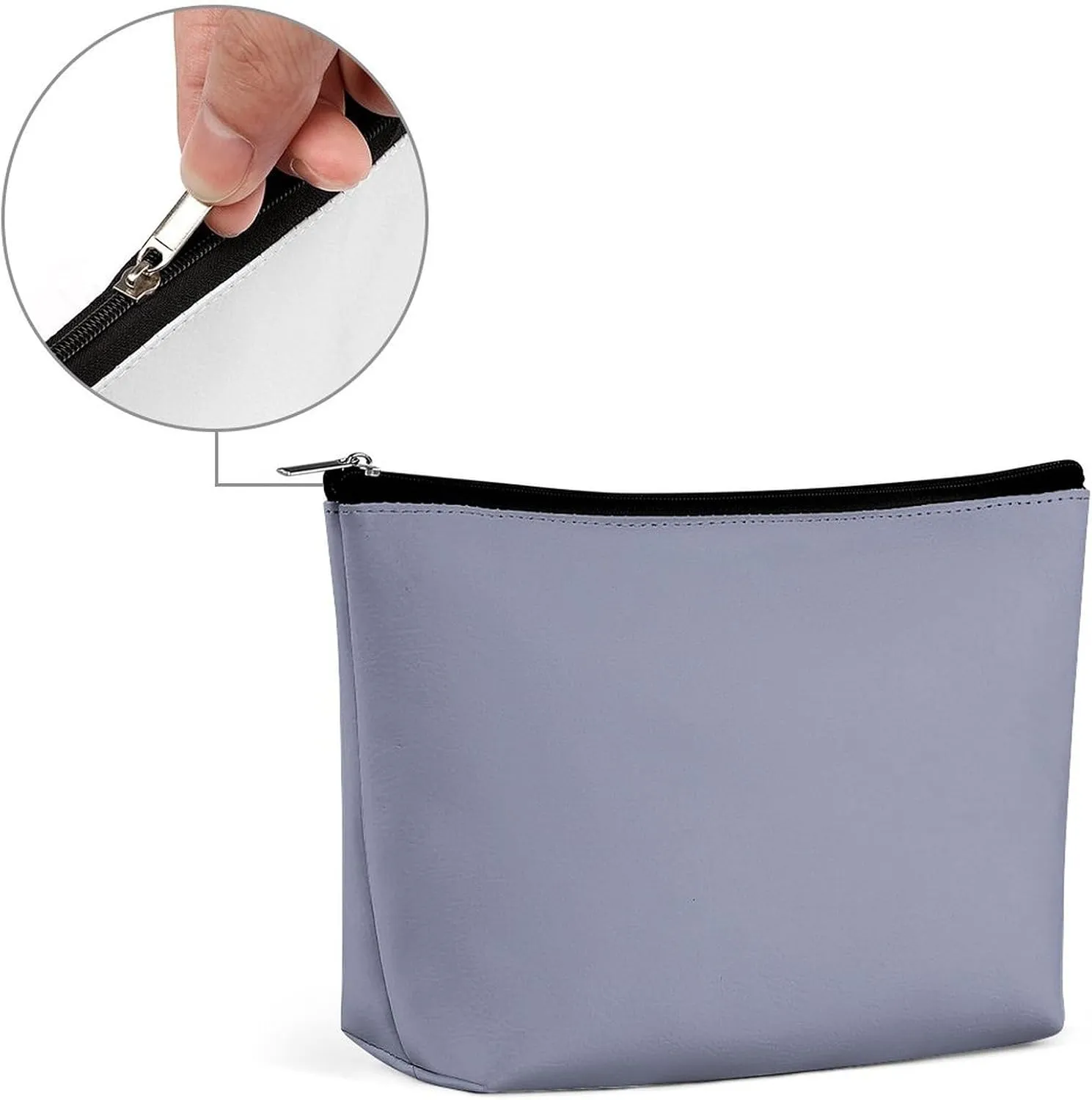Travel Makeup Bag, Cool Gray Solid Color Cosmetic Bags for Women Large Capacity Waterproof Toiletry Pouch Make up Organizer