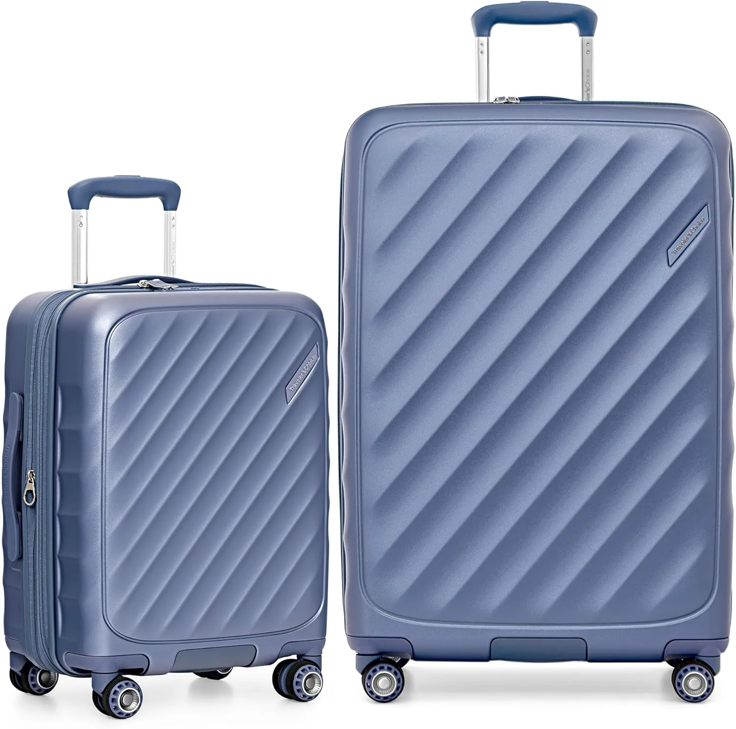 Traveler's Choice Elm Expandable Spinner Luggage, Matte Navy, 2 Piece Set