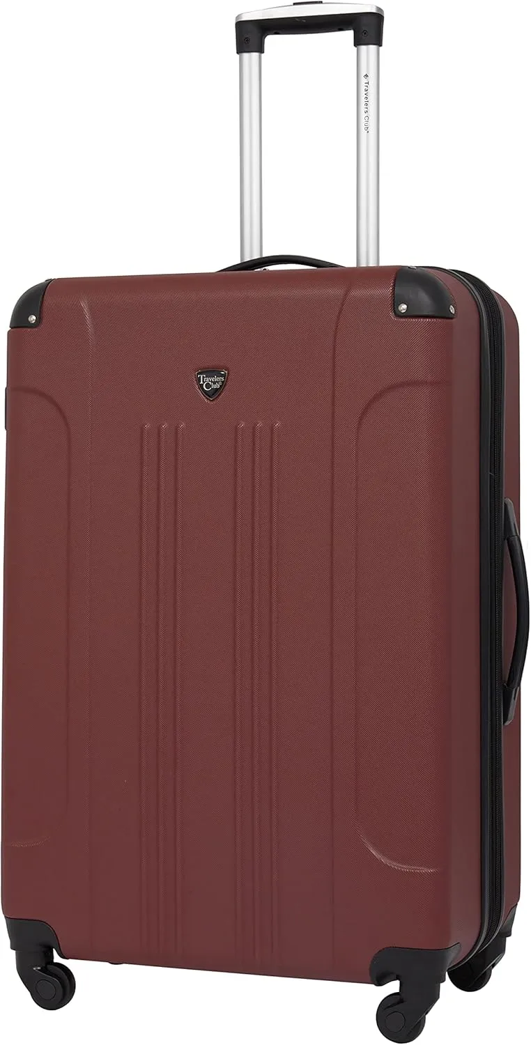 Travelers Club Chicago Hardside Expandable Spinner Luggage, Apple Butter, 3 Piece Set