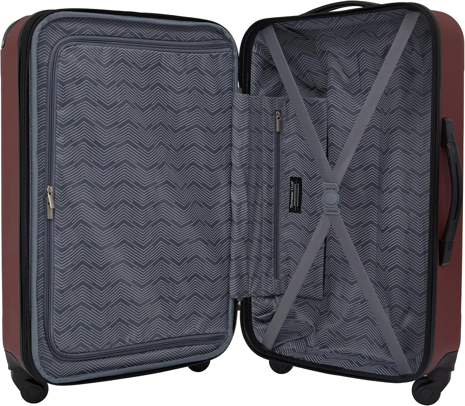 Travelers Club Chicago Hardside Expandable Spinner Luggage, Apple Butter, 3 Piece Set