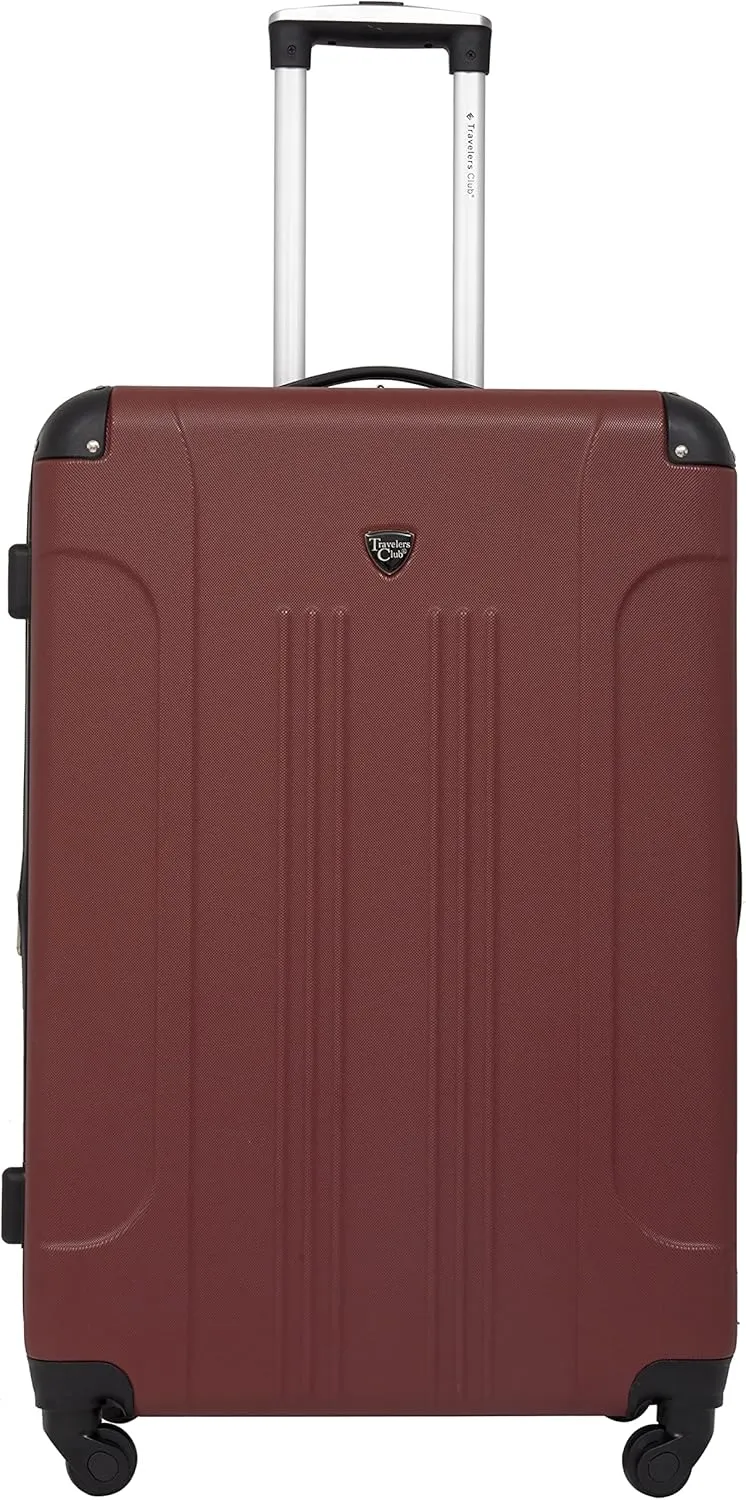 Travelers Club Chicago Hardside Expandable Spinner Luggage, Apple Butter, 3 Piece Set