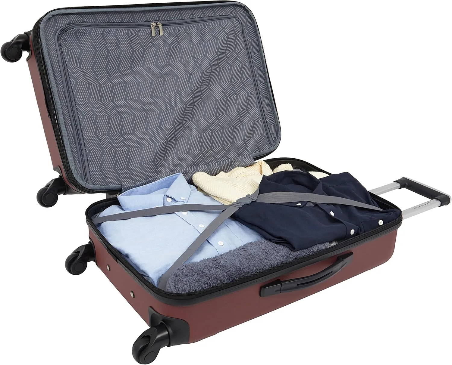 Travelers Club Chicago Hardside Expandable Spinner Luggage, Apple Butter, 3 Piece Set