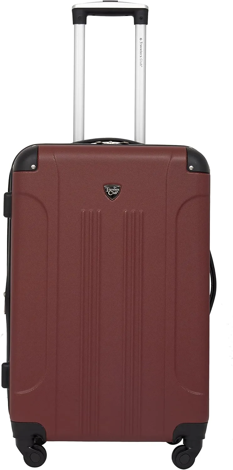 Travelers Club Chicago Hardside Expandable Spinner Luggage, Apple Butter, 3 Piece Set