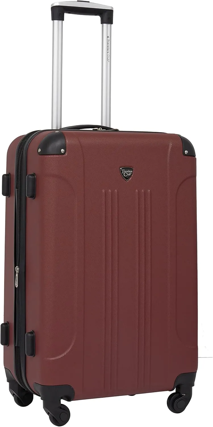 Travelers Club Chicago Hardside Expandable Spinner Luggage, Apple Butter, 3 Piece Set