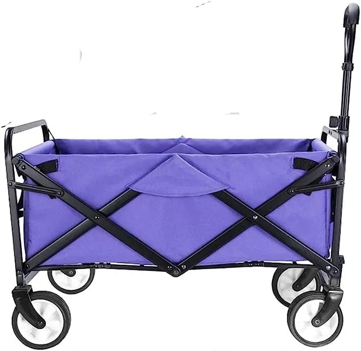 Trolleys Garden Cart Folding Trolley Wagon 4 Wheeled Collapsible Portable Garden Cart for Outdoor Camping Beach Park Shopping