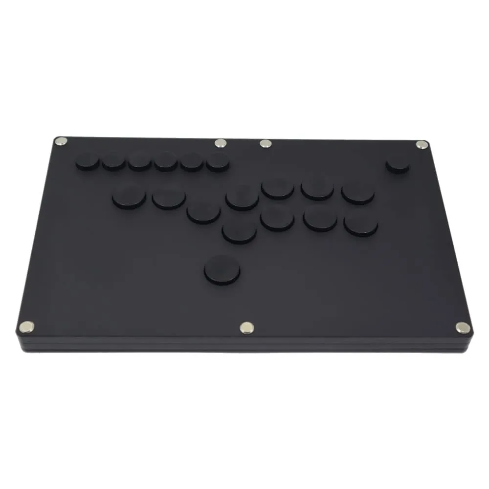 TruBoost FightBox B1-PC-B-B Ultra-Thin All Buttons Leverless-Style Arcade Joystick Fight Stick Game Controller PC USB Hot-Swap Cherry Black Matte Panel
