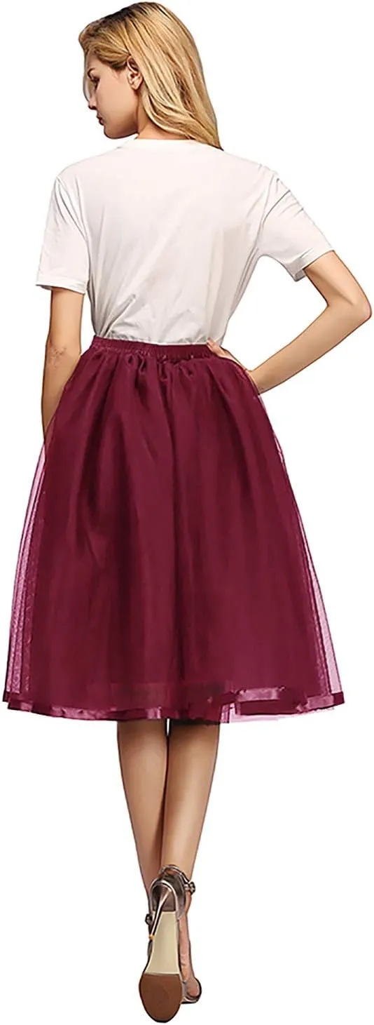 Tulle Tutu Skirt Classic Layered Ballet Tutu Skirts Puffy Skirt Short Cosplay Party Costume for Women and Girls