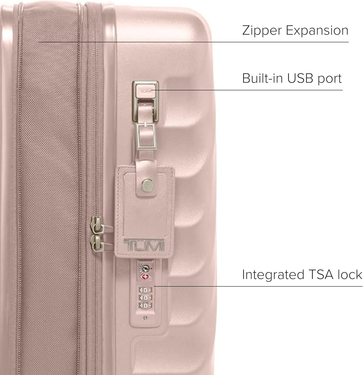 TUMI - 19 Degree International Expandable 4 Wheeled Carry-On - Hard Shell Suitcase - 21.8" X 14.0" X 9.0" - Mauve