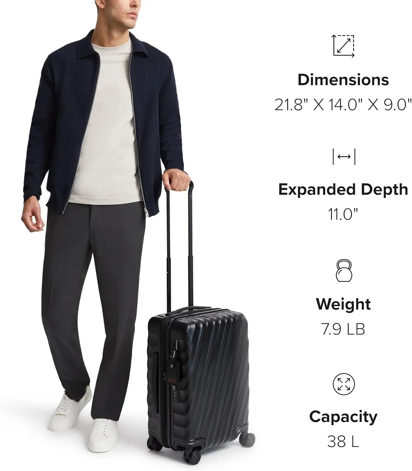 TUMI - 19 Degree International Expandable 4 Wheeled Carry-On - Hard Shell Suitcase - 21.8" X 14.0" X 9.0" - Mauve
