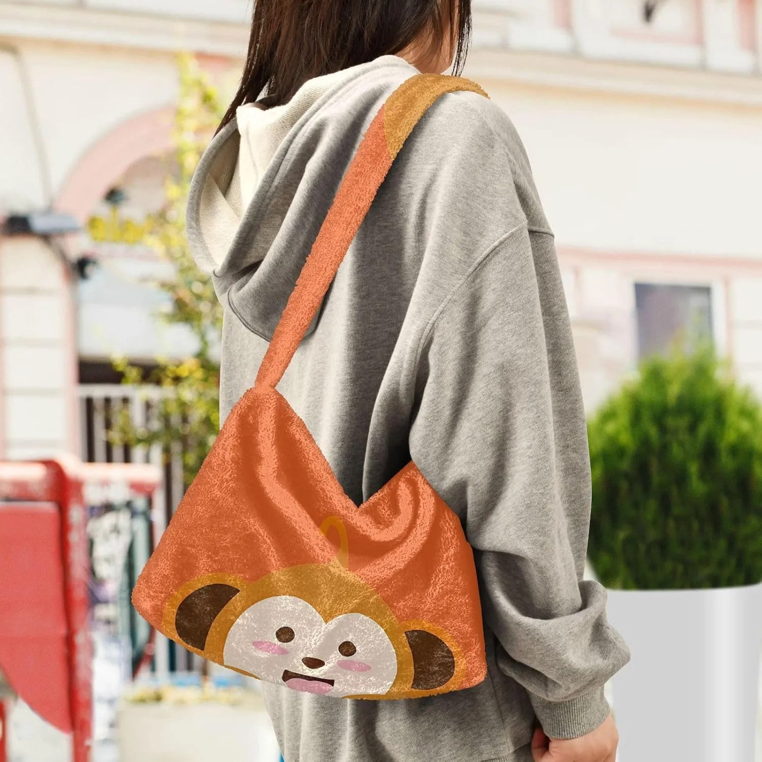 Two Dogs in Driver Seat Shoulder Tote Bag, Tote Bag with Shoulder Strap and Zipper, Lightweight Handbags for Women