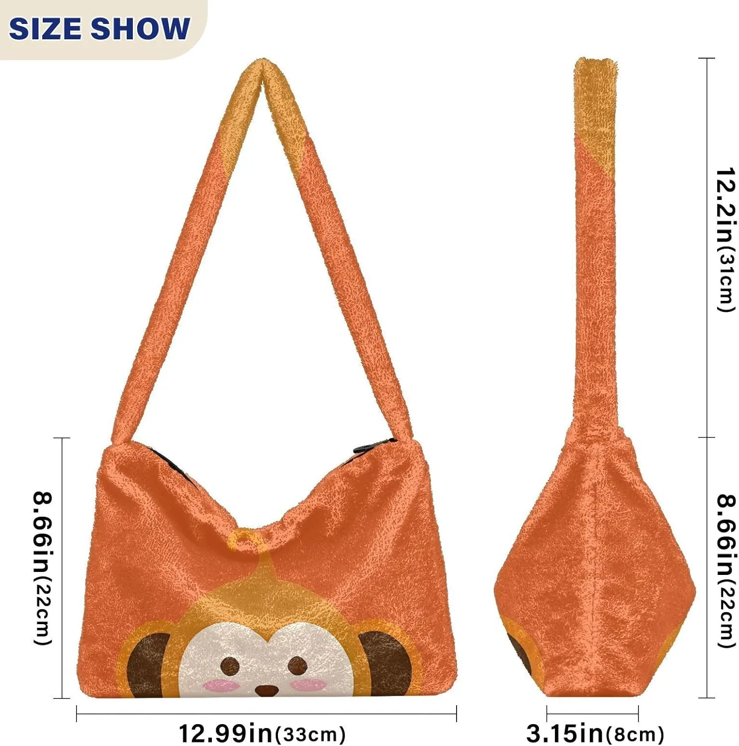 Two Dogs in Driver Seat Shoulder Tote Bag, Tote Bag with Shoulder Strap and Zipper, Lightweight Handbags for Women