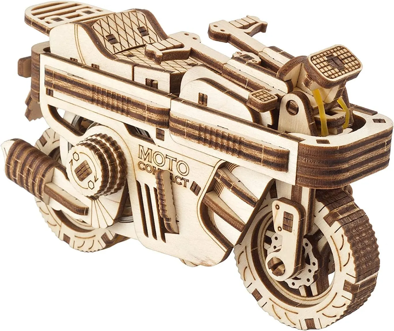 UGEARS Wood Motorcycle Model Kit - Moto Compact Folding Scooter 3D Puzzles for Adults - 3D Puzzle Model Kits for Adults (Rides 6 feet) - Self-Propelled Two-Wheeled Scooter 3D Wooden Puzzles