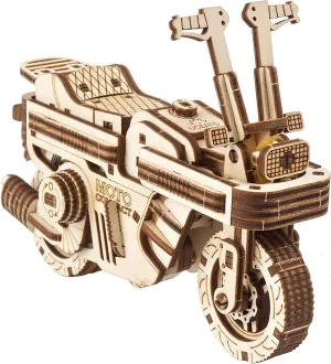 UGEARS Wood Motorcycle Model Kit - Moto Compact Folding Scooter 3D Puzzles for Adults - 3D Puzzle Model Kits for Adults (Rides 6 feet) - Self-Propelled Two-Wheeled Scooter 3D Wooden Puzzles