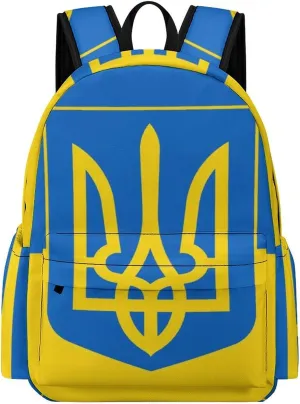 Ukraine Flag National Emblem Backpack for Mens Womens Shoulder Backpacks Travel Bag Laptop 16.5x11.8x5.9in