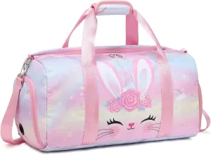 Unicorn Dance Bag for Girls Travel Duffel Bags Girls Sports Gym Bag Overnight Ballet Dance Bag with Shoe Compartment and Wet Compartment（Pink）