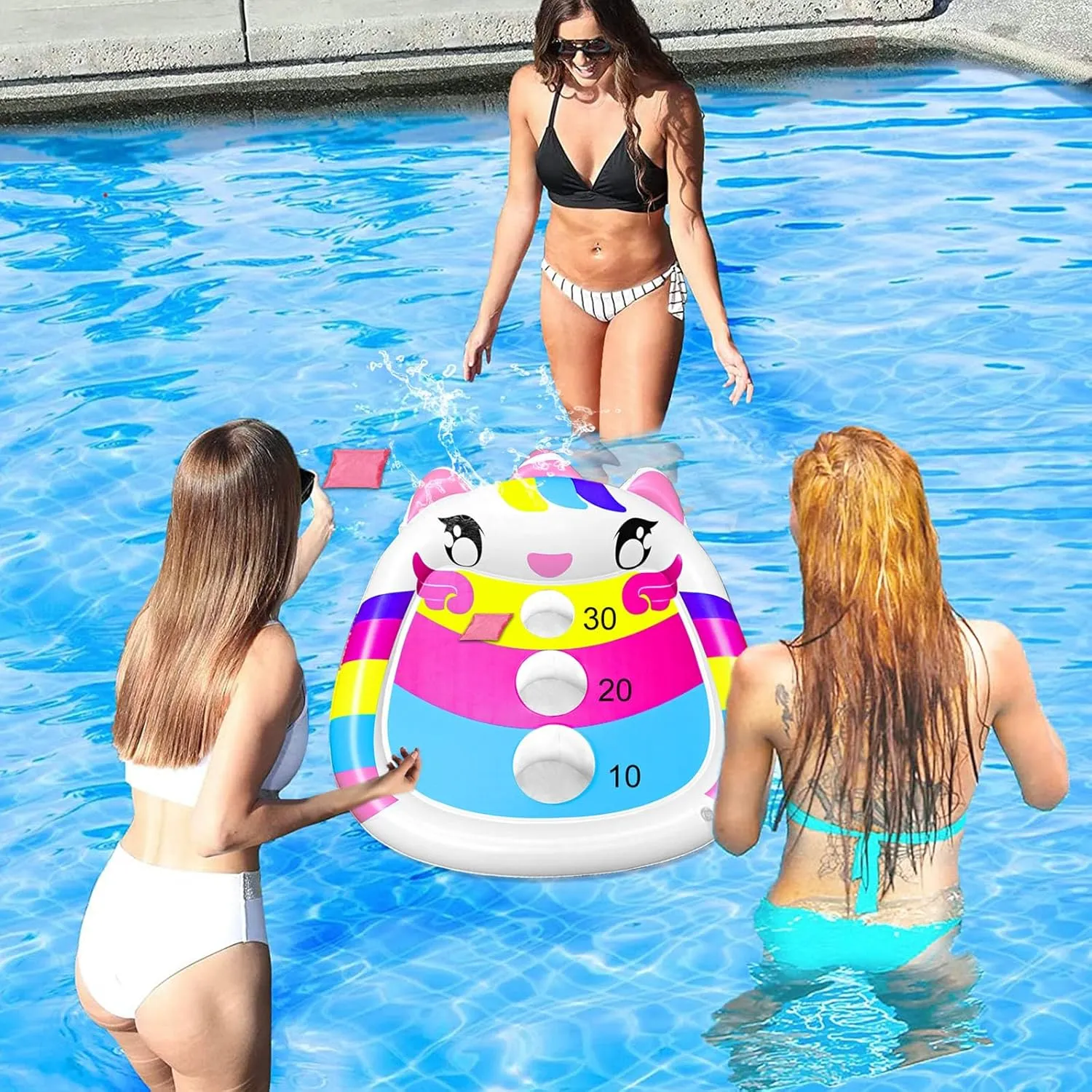Unicorn Kids Fun Pool Toys,Inflatable Cornhole Board Floating Water Game Outdoor Swim Play for Adults Family,Cool Summer Party Gift for 6 7 8 9 10 12 Year Old Boy Girl Teen