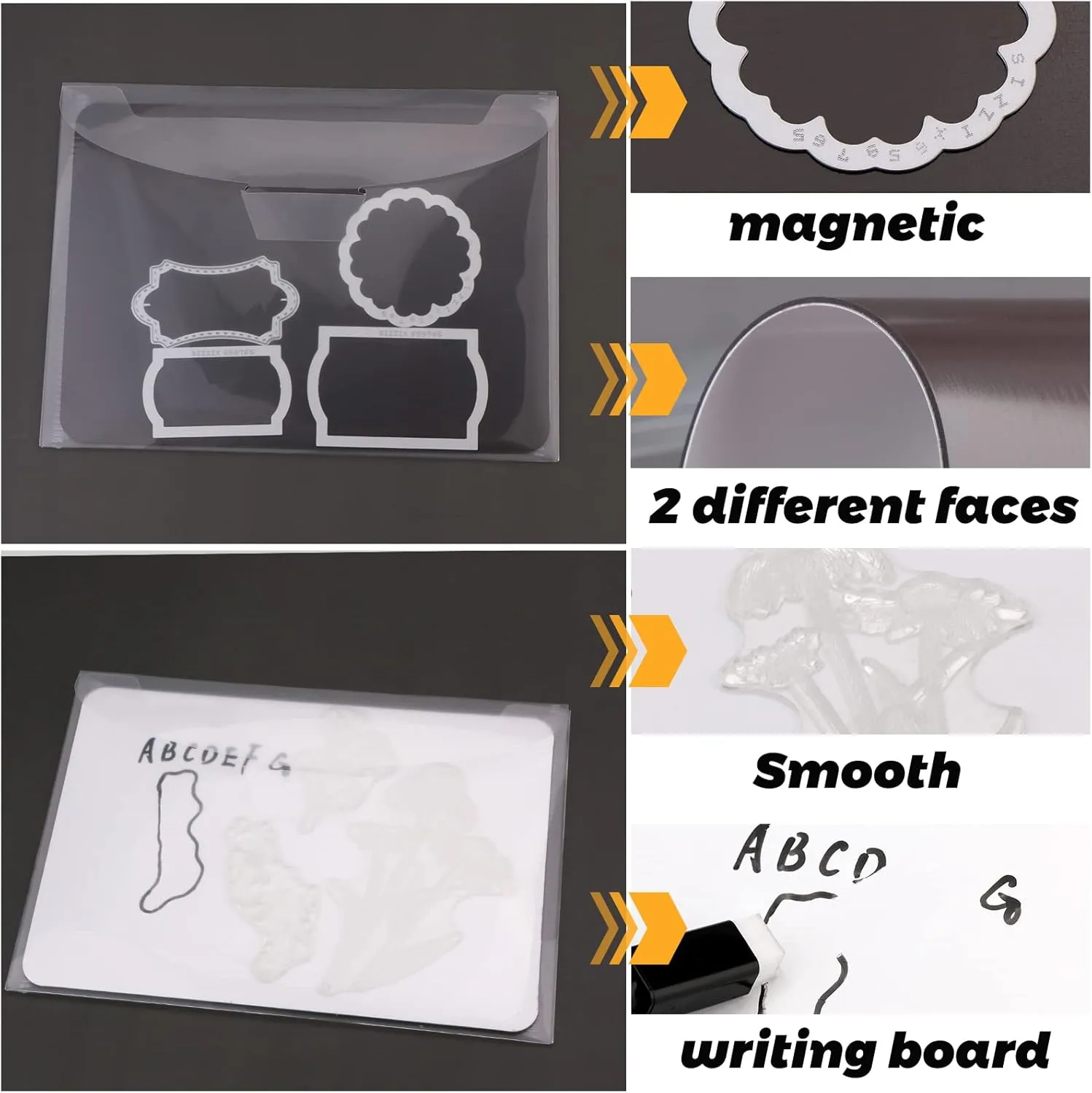UNIMEIX 48 Pcs Magnetic Sheets for Die Storage Stamp and Die Storage Pockets Die Cut Storage for Card Making (24 Pcs Sheets  24 Pcs Bags, 0.8 mm Thickness