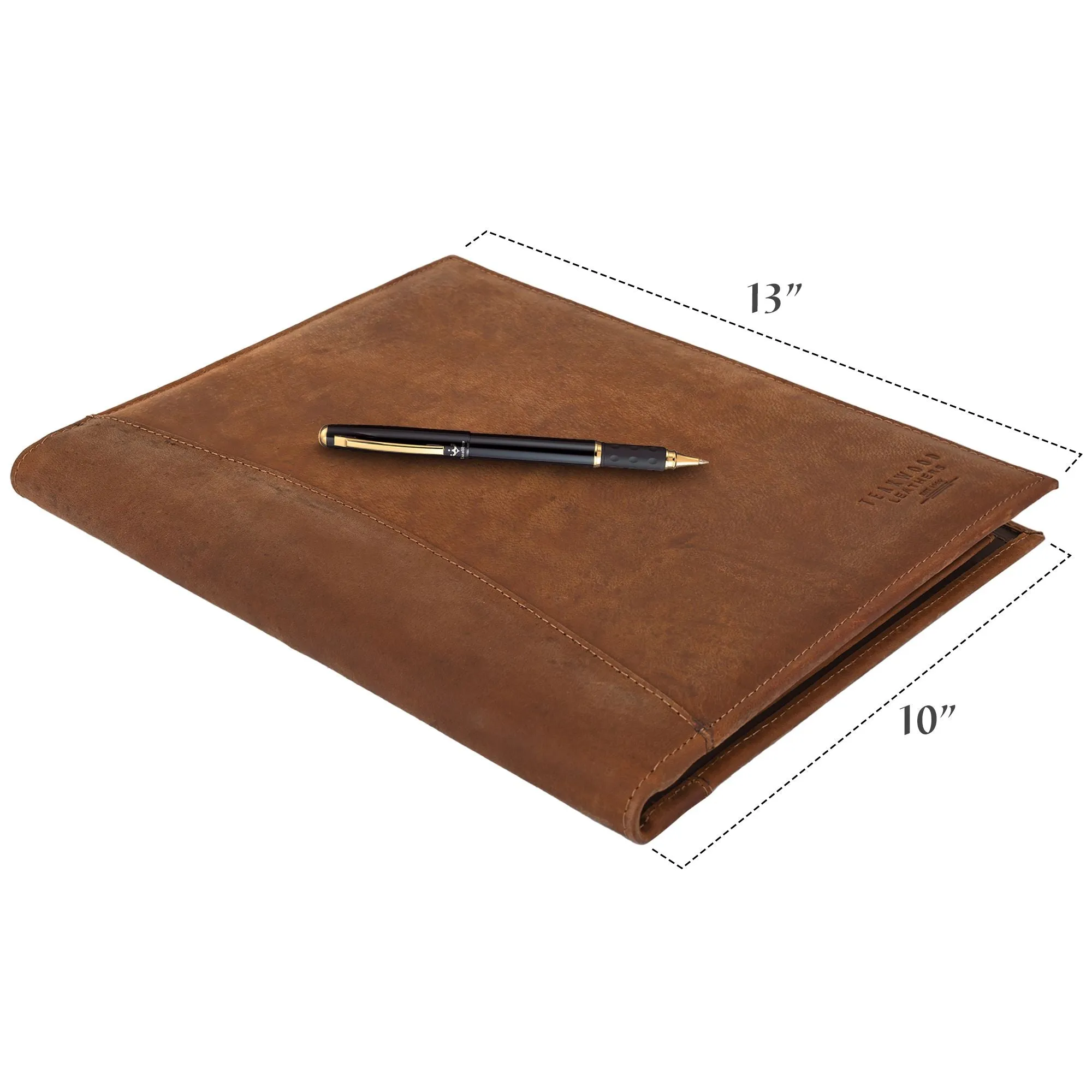 Unisex Brown Solid Genuine Leather Portfolio / File Folder - Clearance sale