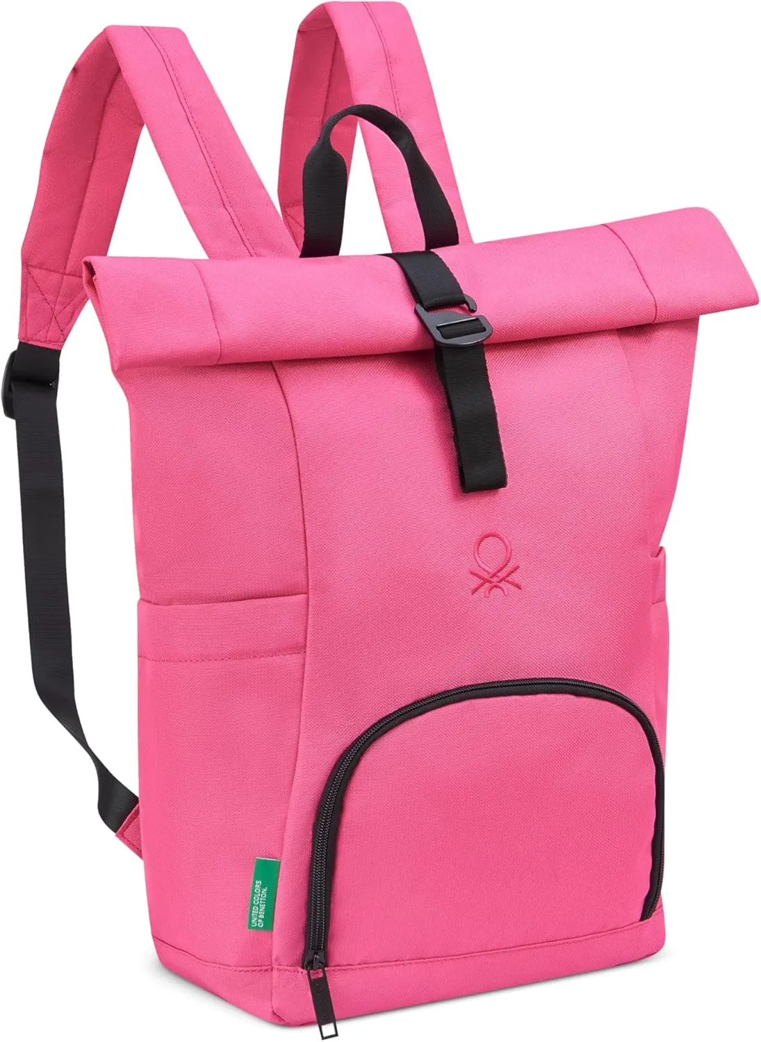 United Colors of Benetton Be Rolltop Backpack, Pink, 15.6 Inch Laptop Sleeve