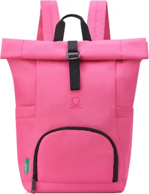 United Colors of Benetton Be Rolltop Backpack, Pink, 15.6 Inch Laptop Sleeve