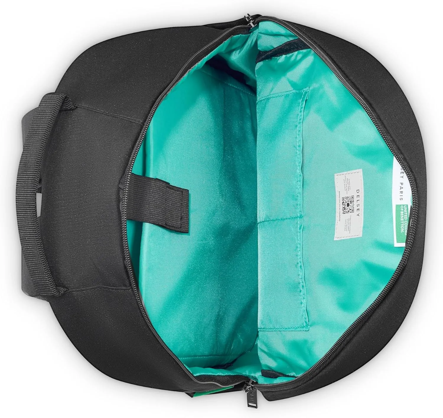 United Colors of Benetton Fabrica Backpack, Black, 15.6 Inch Laptop Sleeve